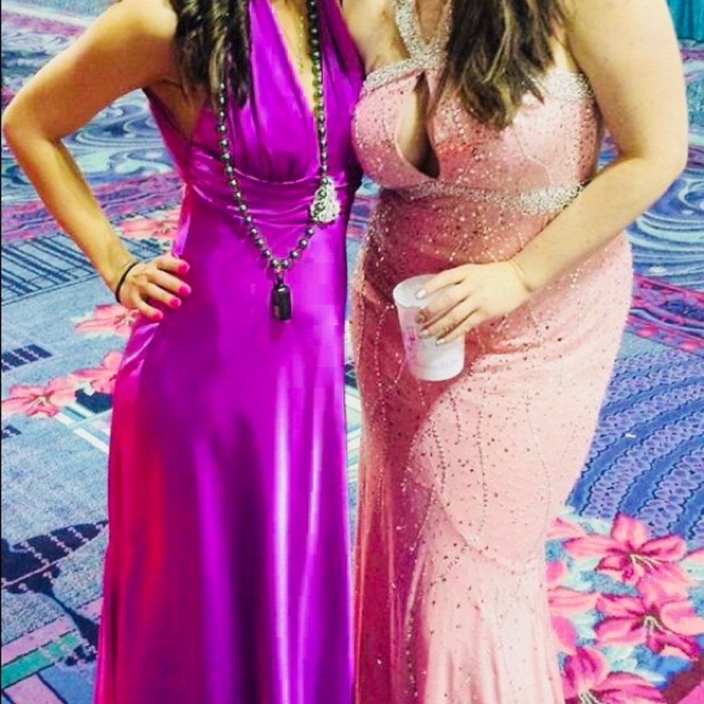 Pink Sean Couture Beaded Gown